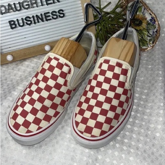 Vans Unisex Classic 721278 Red White Checkered Shoes Sneakers Size M 5.5 W 7. - Picture 6 of 6